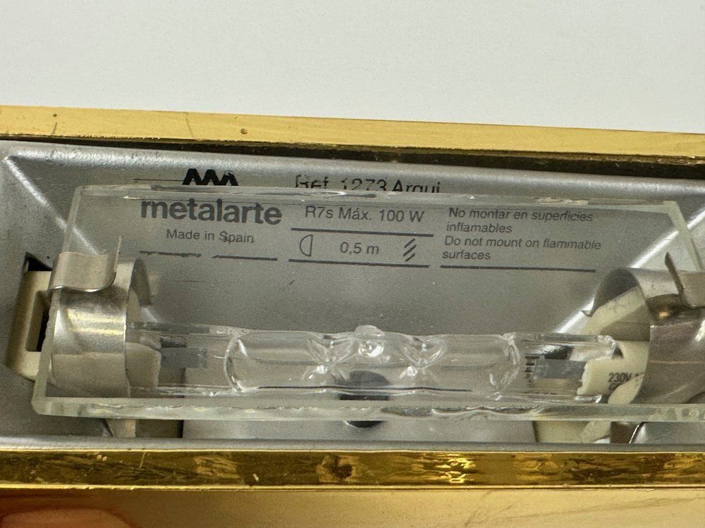 Lighting Brass Arqui Sconce By Arch M. Sergi And Oscar Devesa For Metalarte, 1980s photo