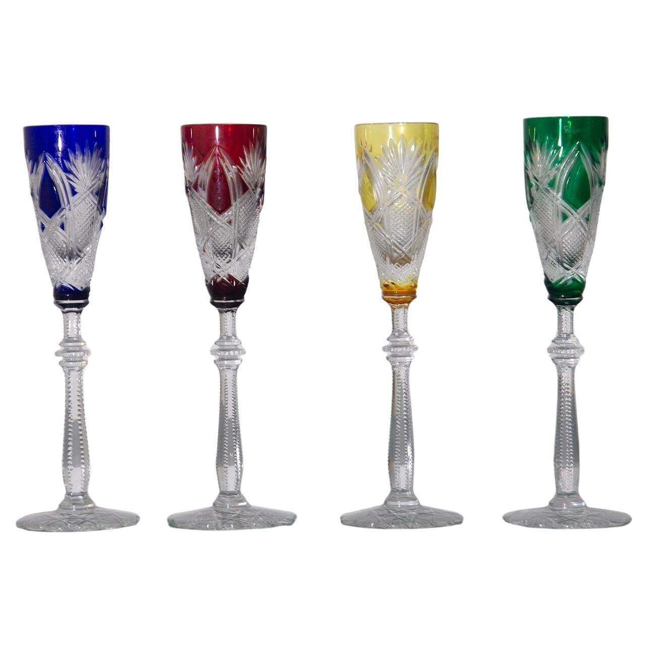 Set Of Four Fabergé Liqueur Glasses The Imperial Collection, Original Velvet
