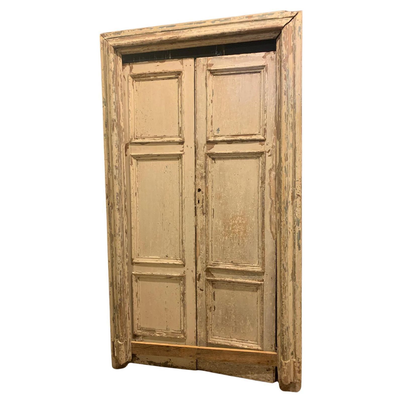 Set Of No.4 Interior Lacquered And Framed Doors, Italy