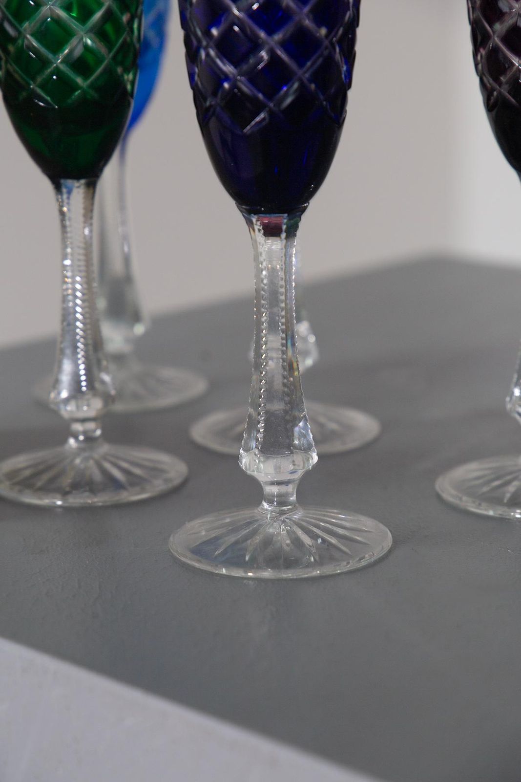 Home Decor Set Of 6 Peter Carl Faberge Odessa Crystal Champagne Flutes, Signed photo