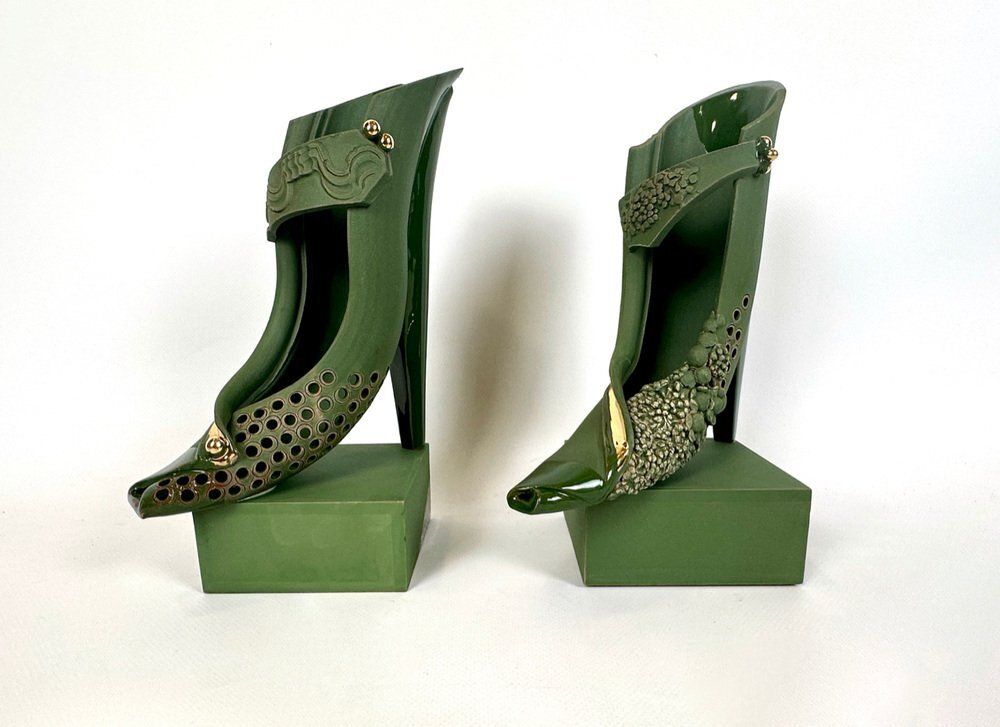 photo for sale Vintage Hand Carved Ceramic Bookends By Jiří Dudycha, 2010, Set Of 2