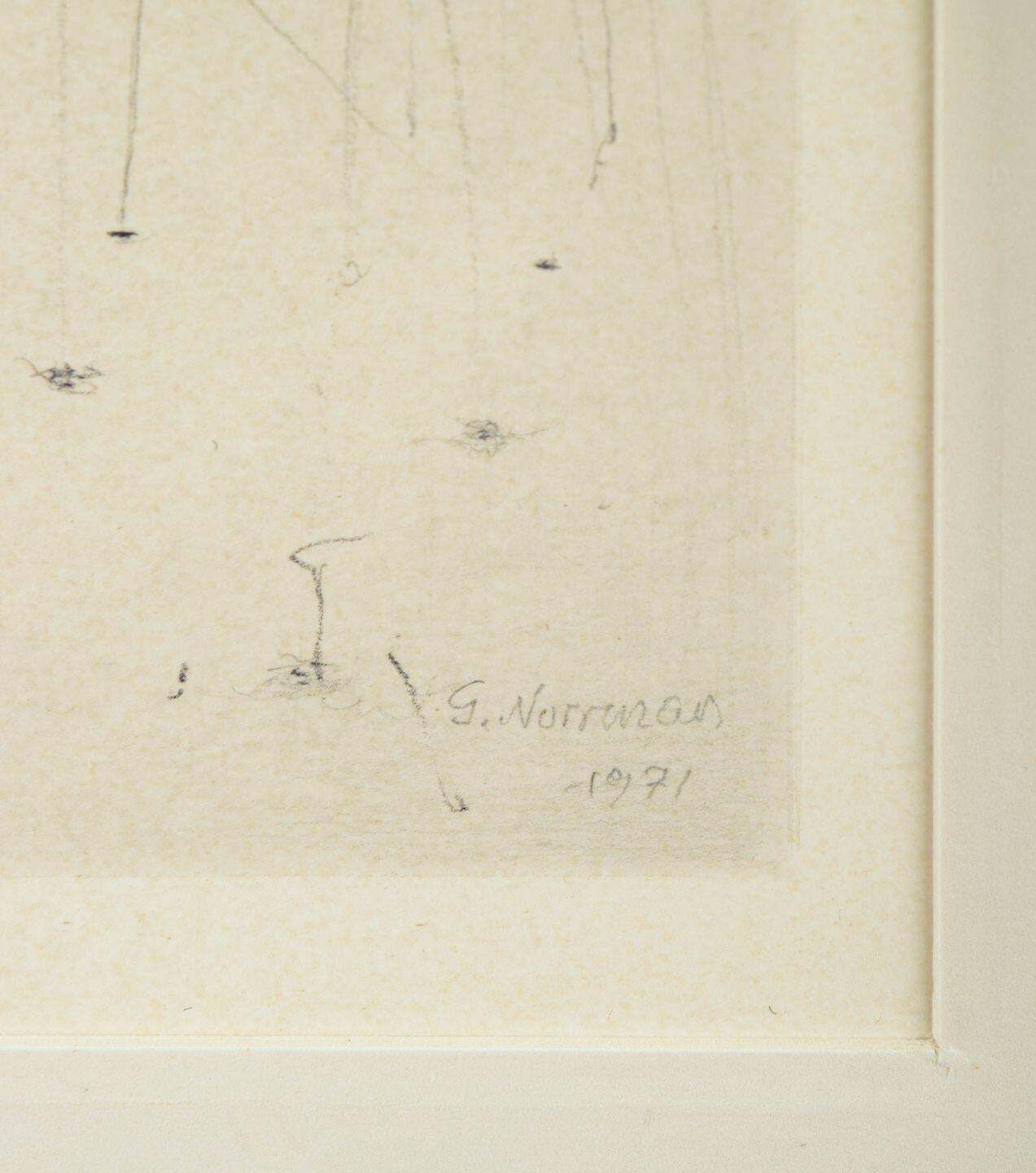 Gunnar Norrman, Sweden. “Vinterstrån”, 1971. Pencil On Paper. photo Art