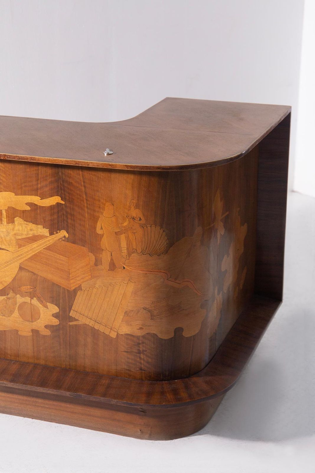 Luigi Scremin Corner Italian Bar Table Or Desk With Inlays photo 12730.0