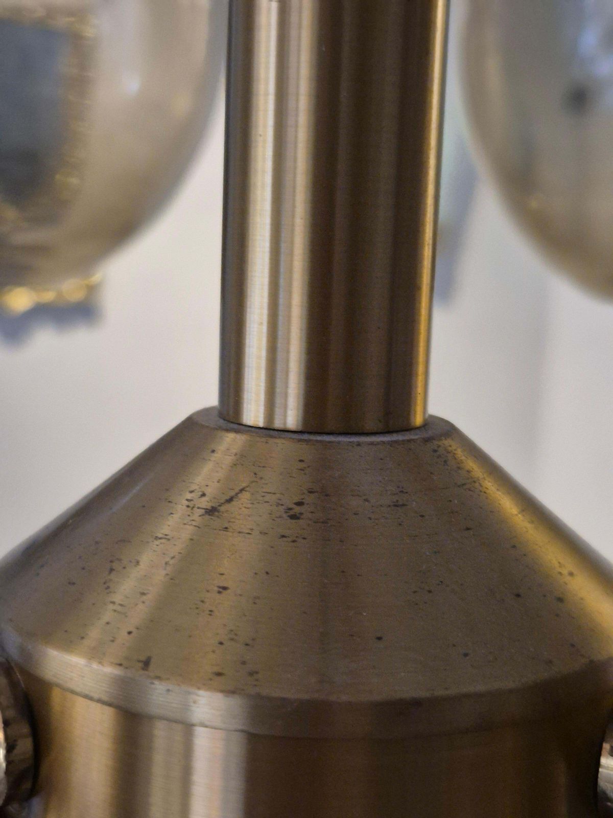 photo buy Holger Johansson, Chandelier In Brass And Grey Glass, Scandinavian Modern