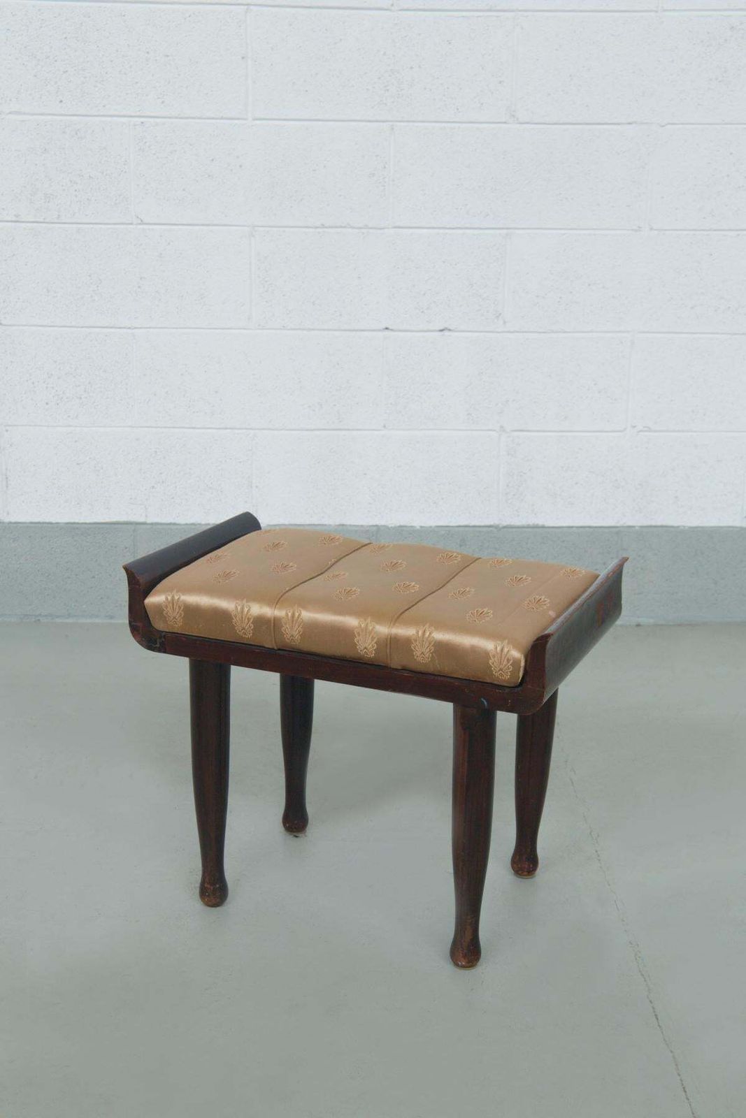 Italian Bench By Paolo Buffa, With Original Gold Satin Fabric photo for sale