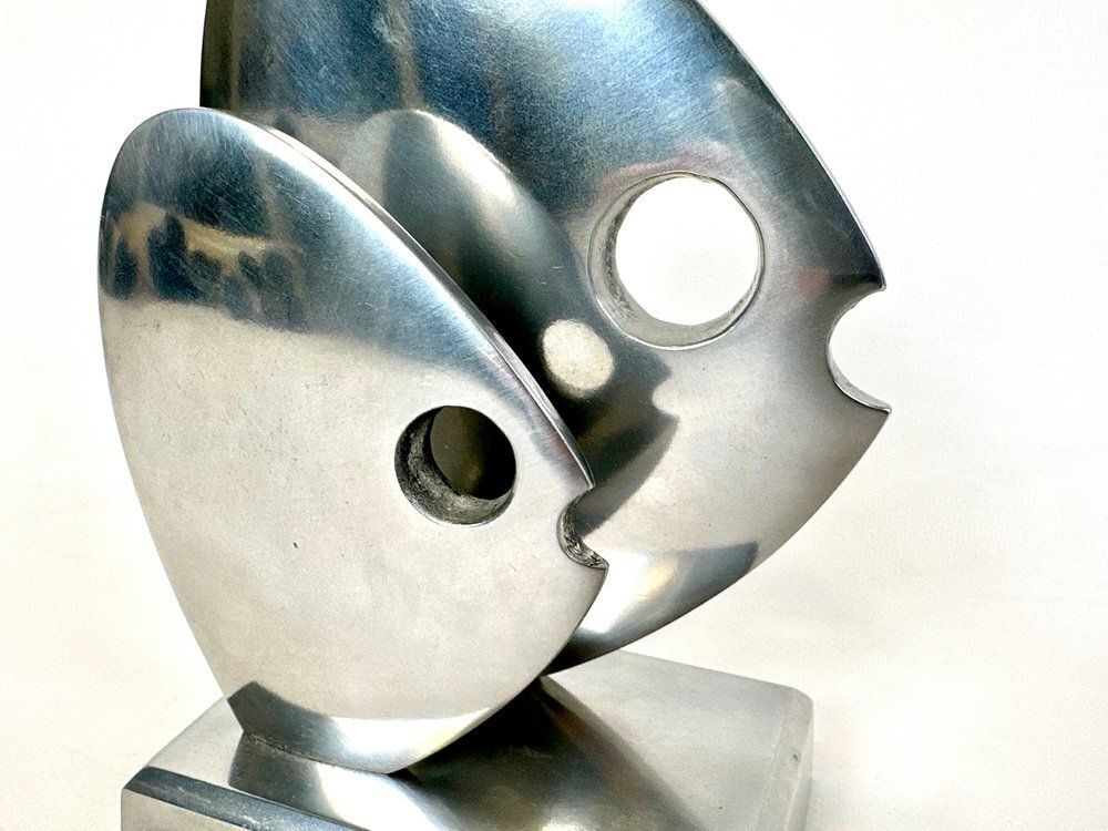 Vintage Aluminium Fish Sculpture From Hattakitkosol Somchai, Denmark, 1982 photo Art
