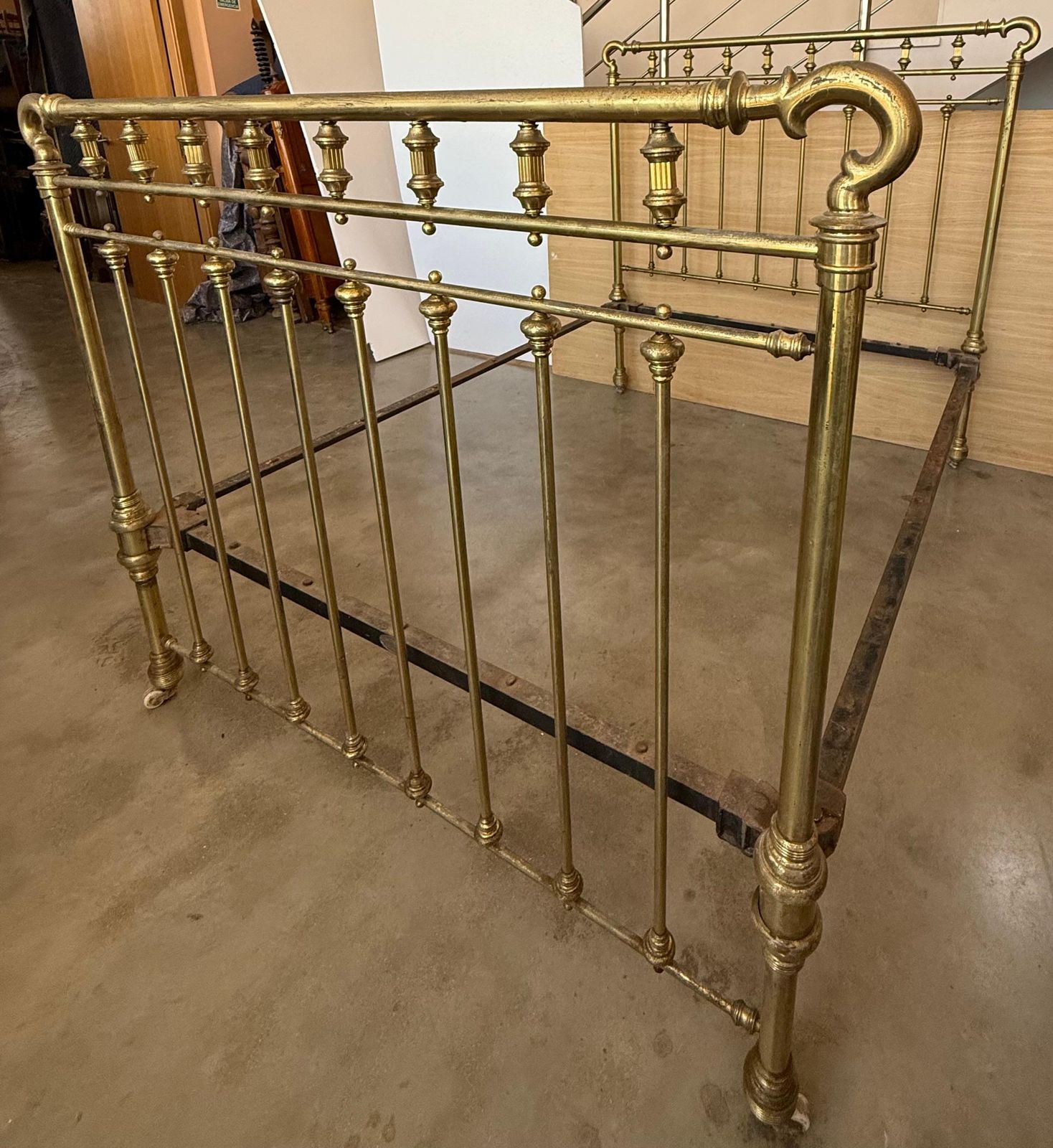 Early 20th Antique French Brass  & Bronze Bed , Queen  Size photo 3111.0