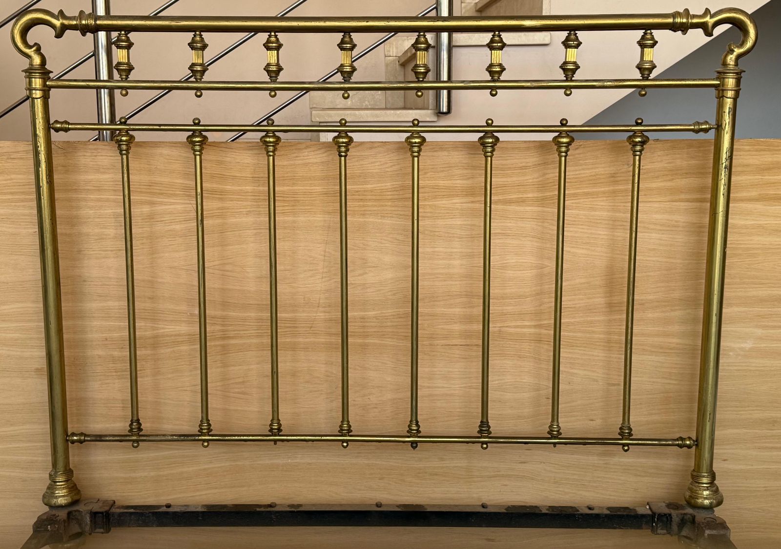 Early 20th Antique French Brass  & Bronze Bed , Queen  Size photo vintage