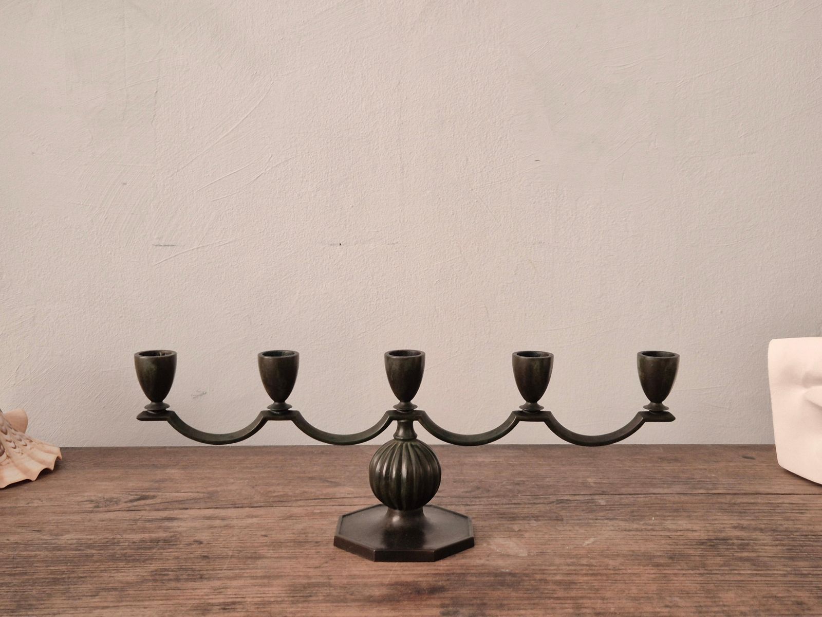 Elegant Swedish Grace Candelabra In Solid Bronze By Jacob ängman, Gab photo furniture