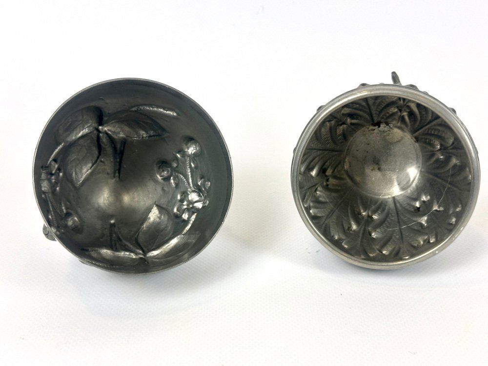 Art Nouveau French Tin Egg Box By Albert Chezal For Etains Dart, 1900s photo 390.0