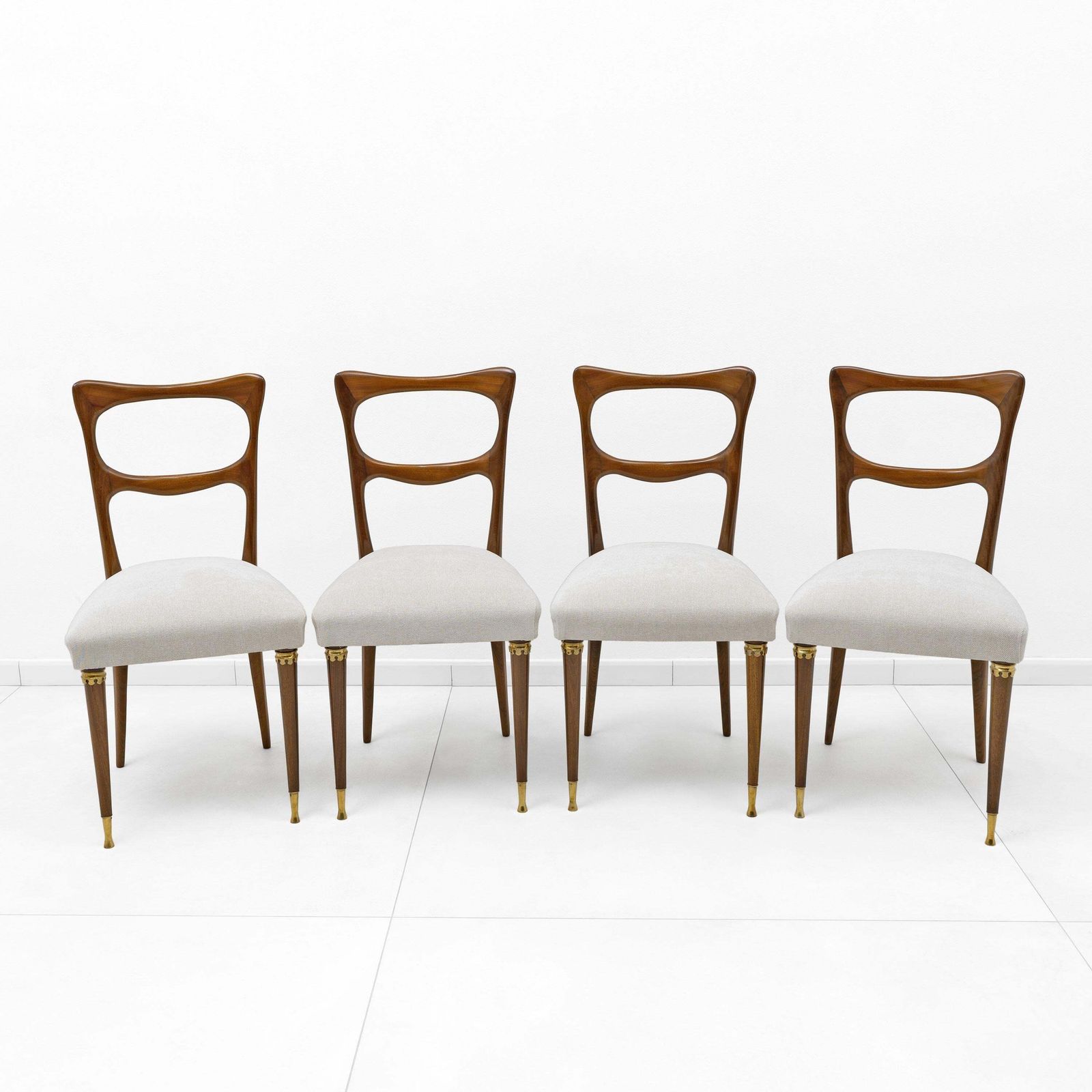Attributed To Paolo Buffa Mid Century Modern Dinning Chairs 1950s Set Of Four photo for sale