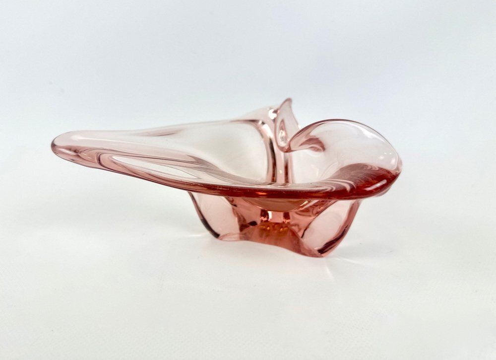 Bohemian Art Glass Ashtray Attributed To Josef Hospodka For Chribska Glassworks, 1960s photo furniture