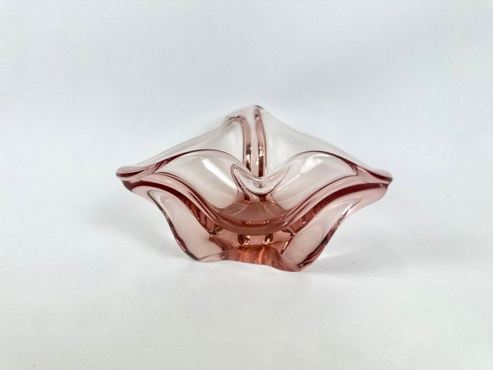 Bohemian Art Glass Ashtray Attributed To Josef Hospodka For Chribska Glassworks, 1960s photo for sale