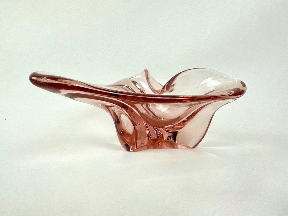 Bohemian Art Glass Ashtray Attributed To Josef Hospodka For Chribska Glassworks, 1960s photo buy
