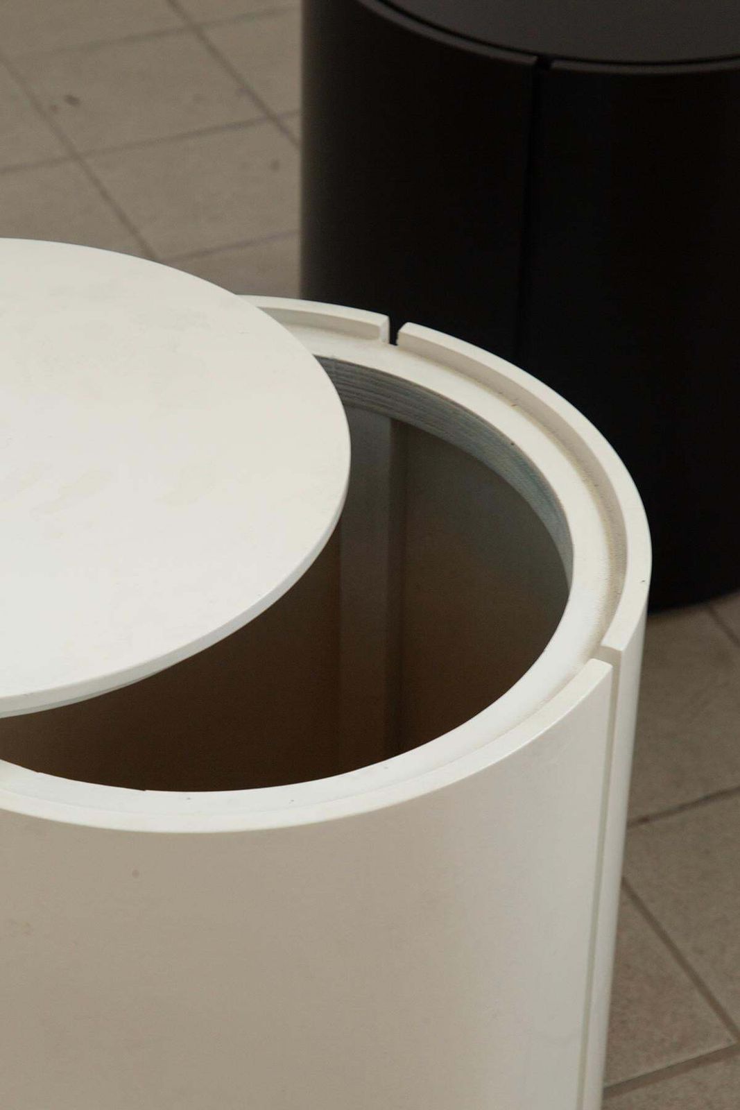 photo furniture Pair Of Italian Storage Bedside Tables Black And White