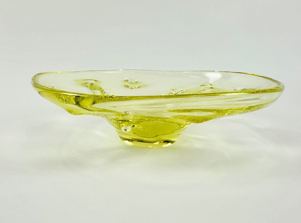 Art Glass Bowl By Josef Hospodka For Chribska Glassworks, 1960s photo vintage