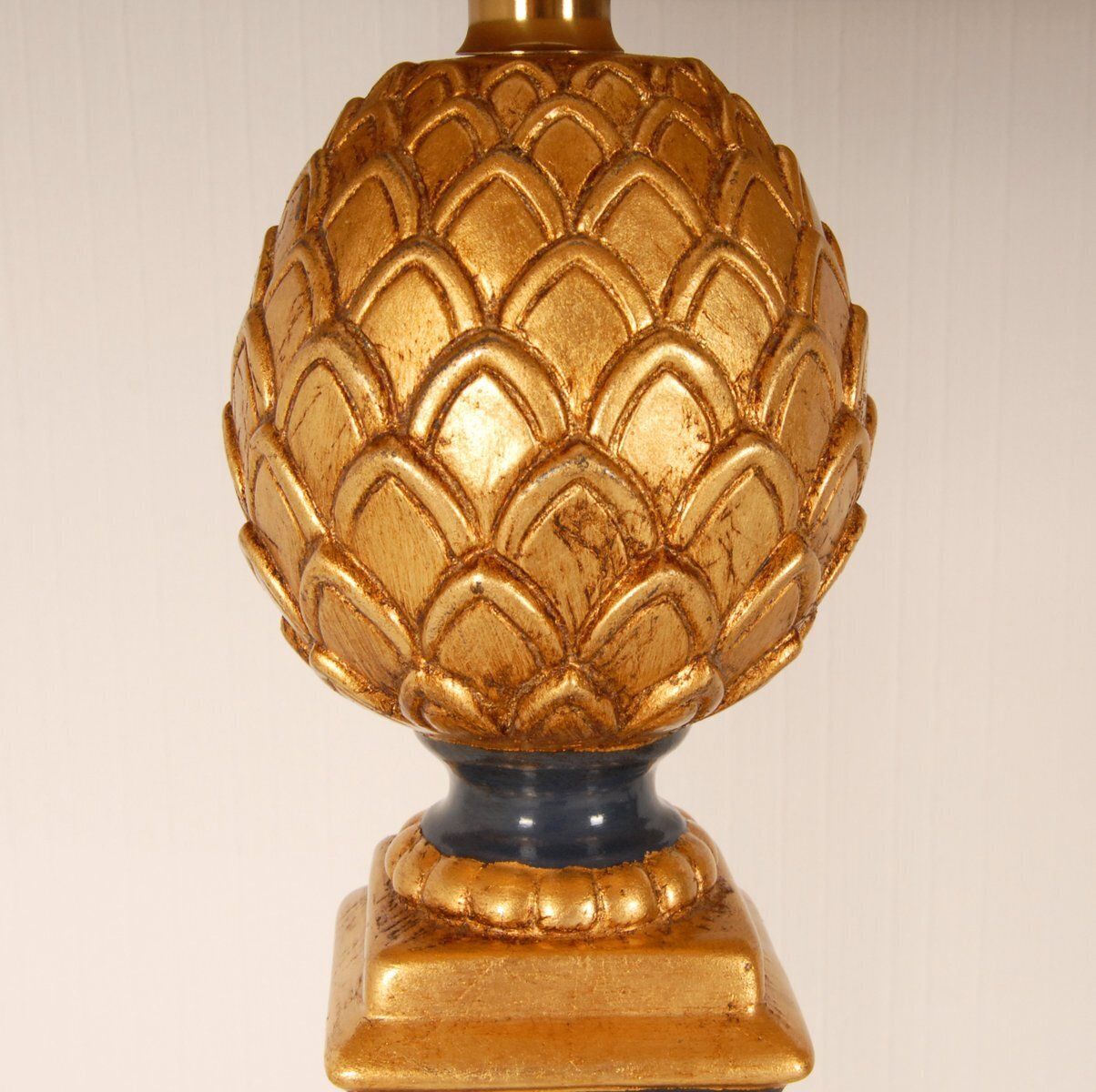 photo for sale Vintage French Giltwood Pineapple Table Lamps From Maison Charles, 1970s, Set Of 2