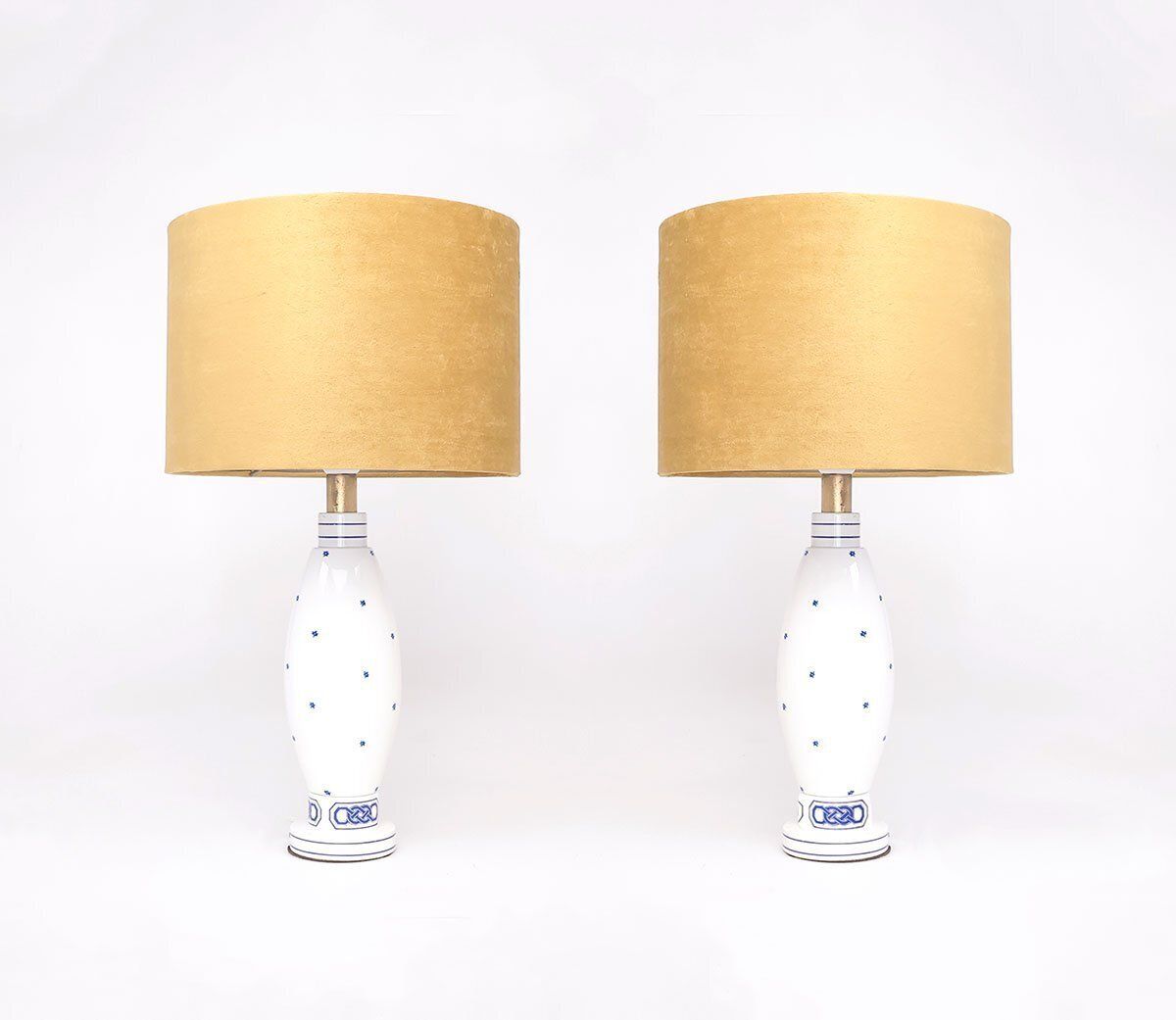 Vintage Porcelain Table Lamps By Le Dauphin, 1970s, Set Of 2