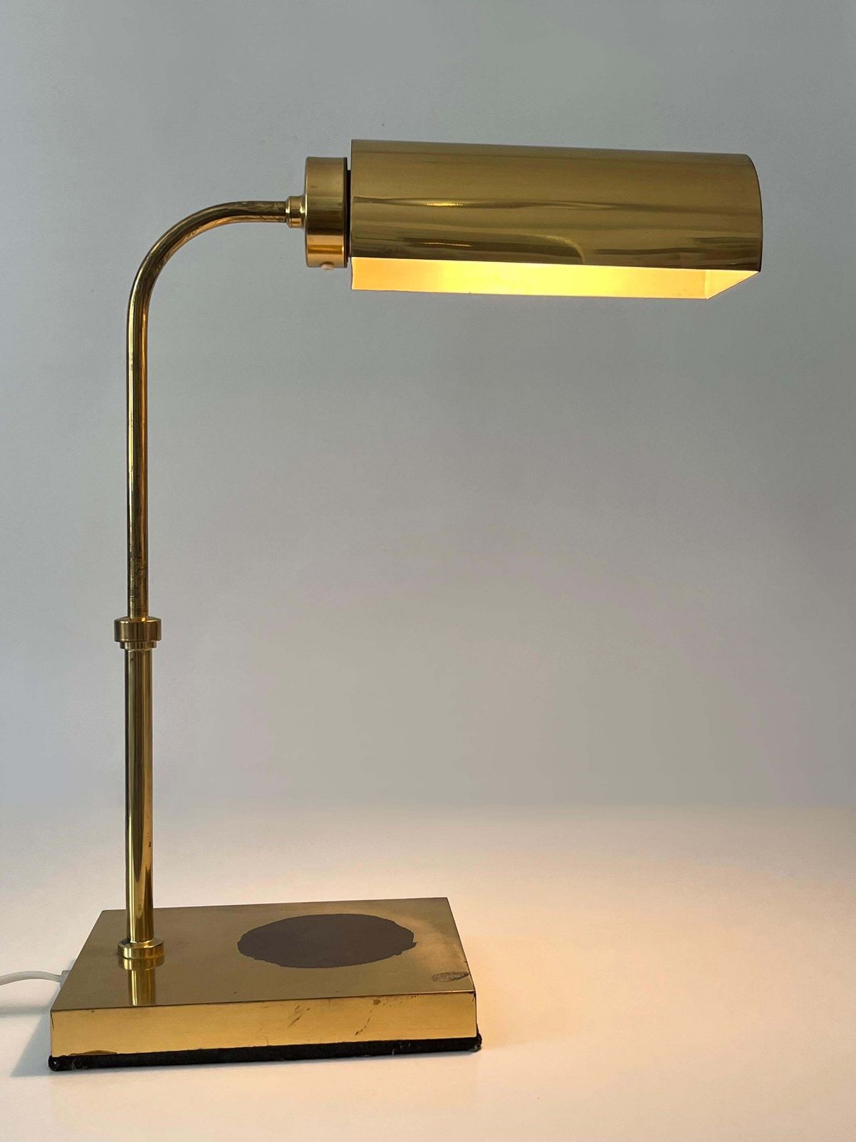 Adjustable Mid Century Modern Brass Table Lamp Or Desk Light Sweden 1960s photo furniture