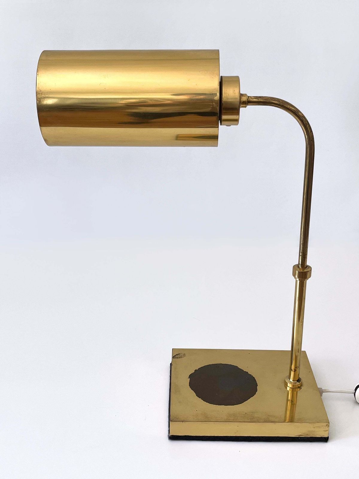 Adjustable Mid Century Modern Brass Table Lamp Or Desk Light Sweden 1960s photo vintage