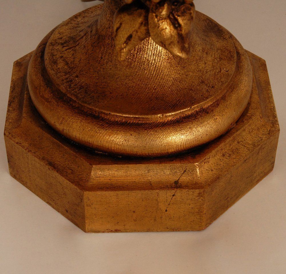 Neoclassical Italian Lamps In Carved Gold Giltwood, Set Of 2 photo 9295.0