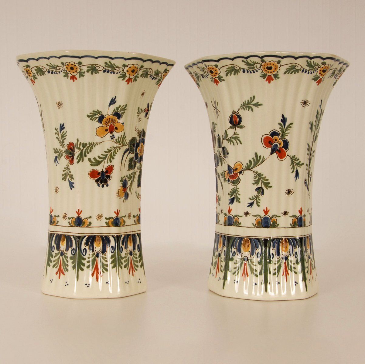 Polychrome Delftware Beaker Vases From Royal Delft, 1950s, Set Of 2 photo 1423.0