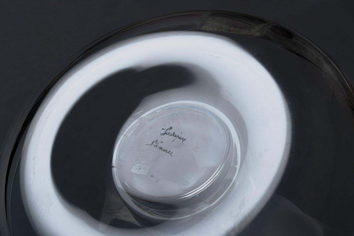 Lalique, Bowl With Birds In Clear And Frosted Crystal Glass. Ca 1960s 1970s photo 244.0