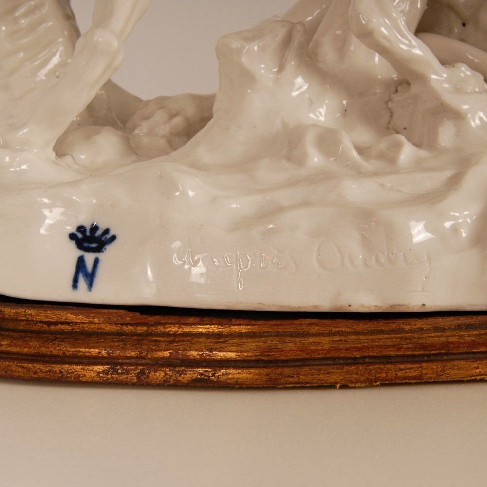 Antique Porcelain Hunting Scene, 19th Century photo furniture