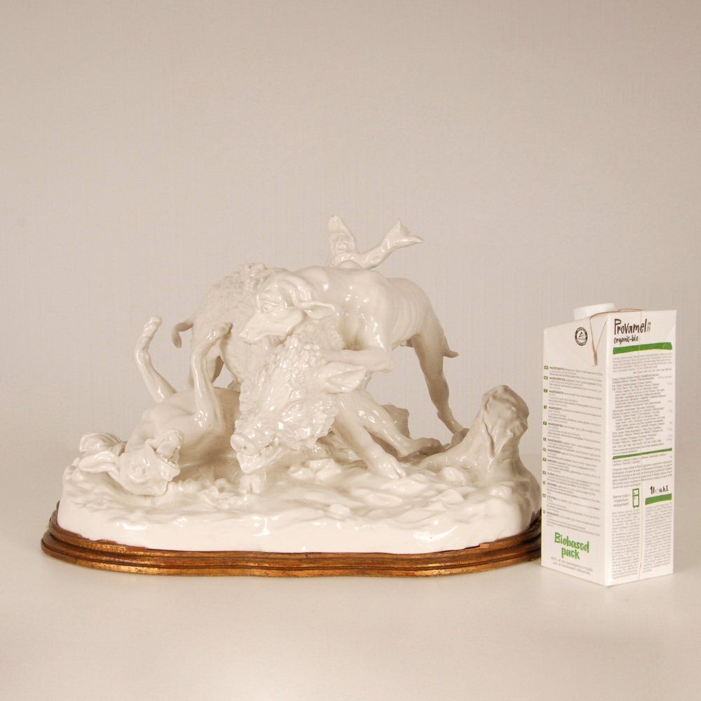 Antique Porcelain Hunting Scene, 19th Century photo for sale