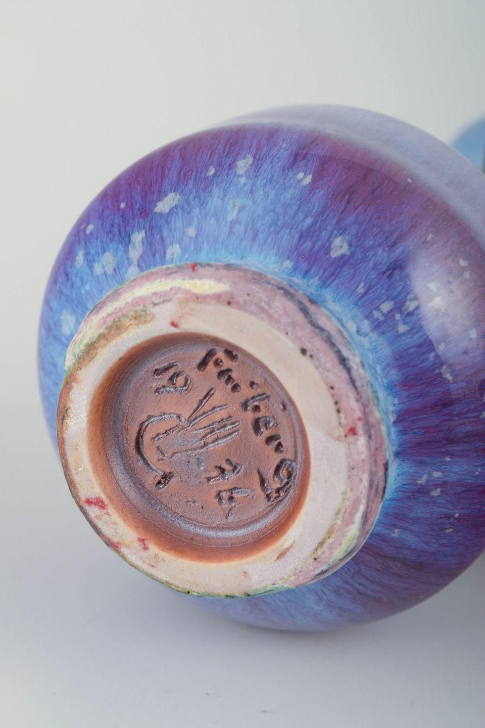 Berndt Friberg For Gustavsberg Studio. Small Stoneware Vase With Aniara Glaze. photo Home Decor