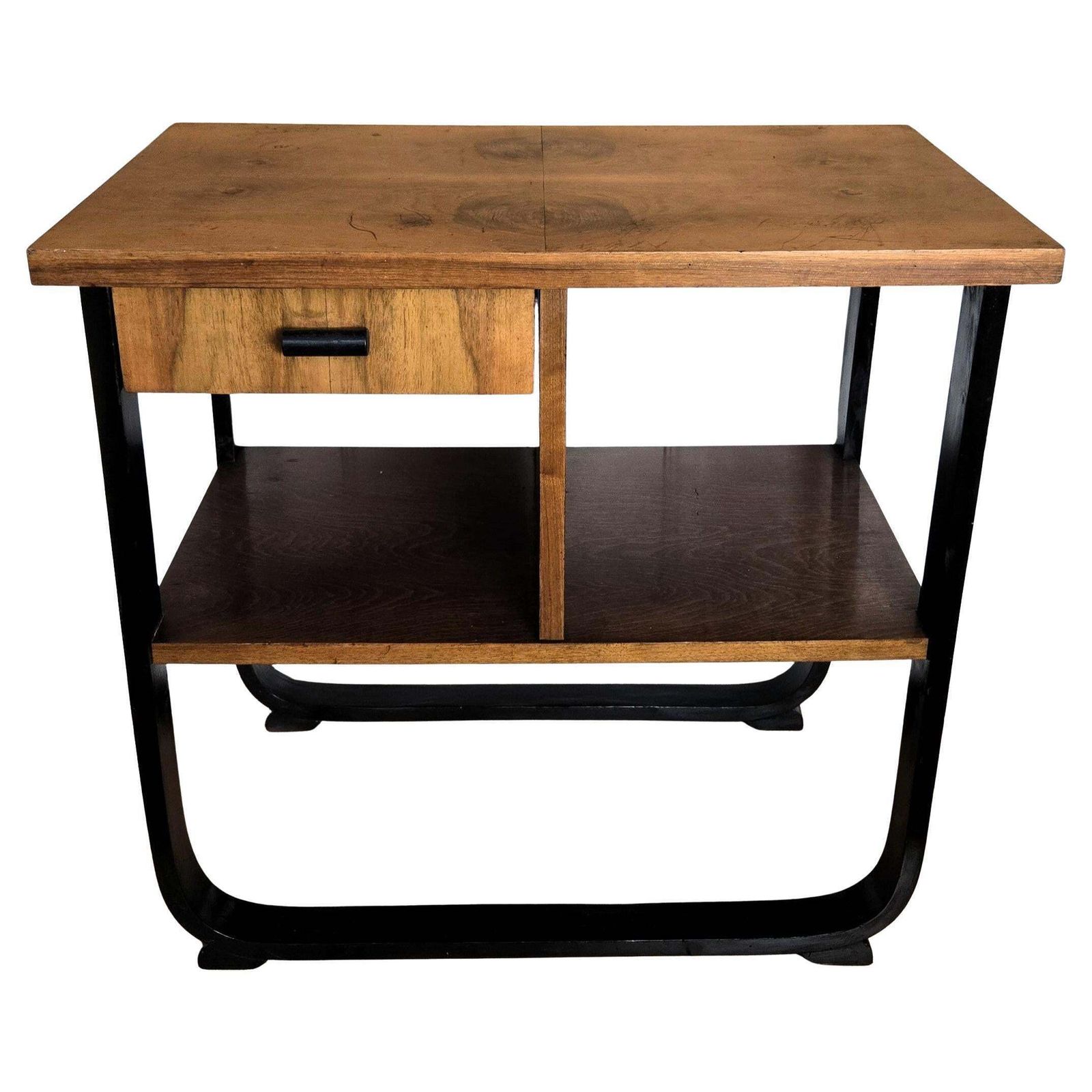 Italian 1940s Art Deco Midcentury Walnut Burl Dry Bar Cabinet