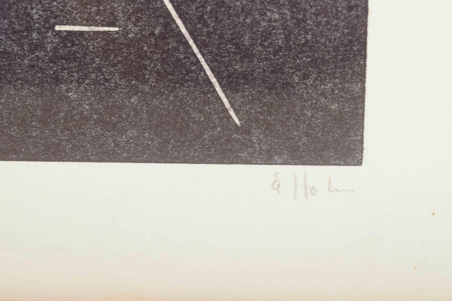 åke Holm. Woodcut On Paper. Composition With Two Figures (David And Saul). photo 149.0