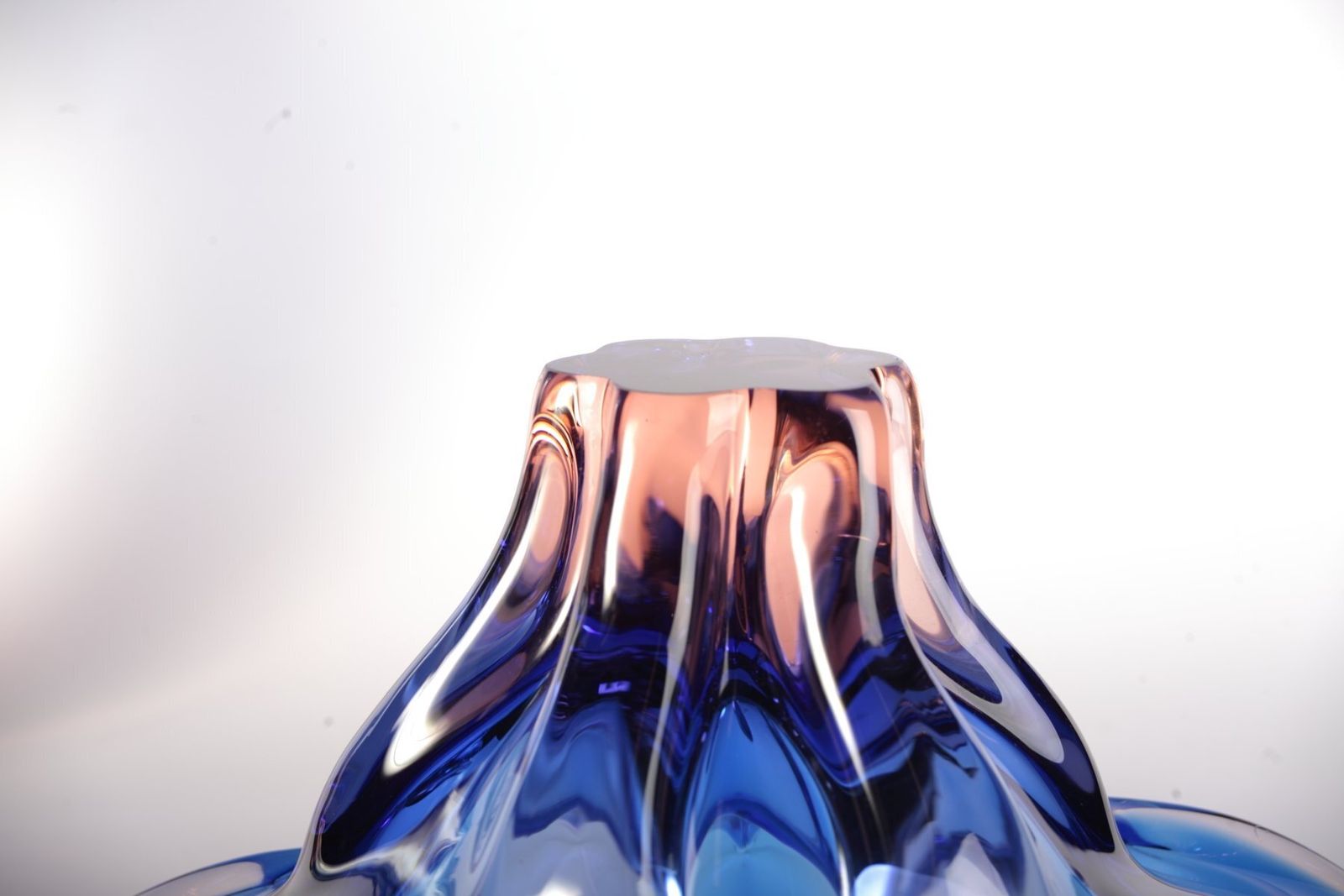Woonaccessoires Glazen Vaas En Schalen Van Josef Hospodka Voor Sklarny Chribska, Tsjechisch, Jaren 1960, Set Van 3 photo