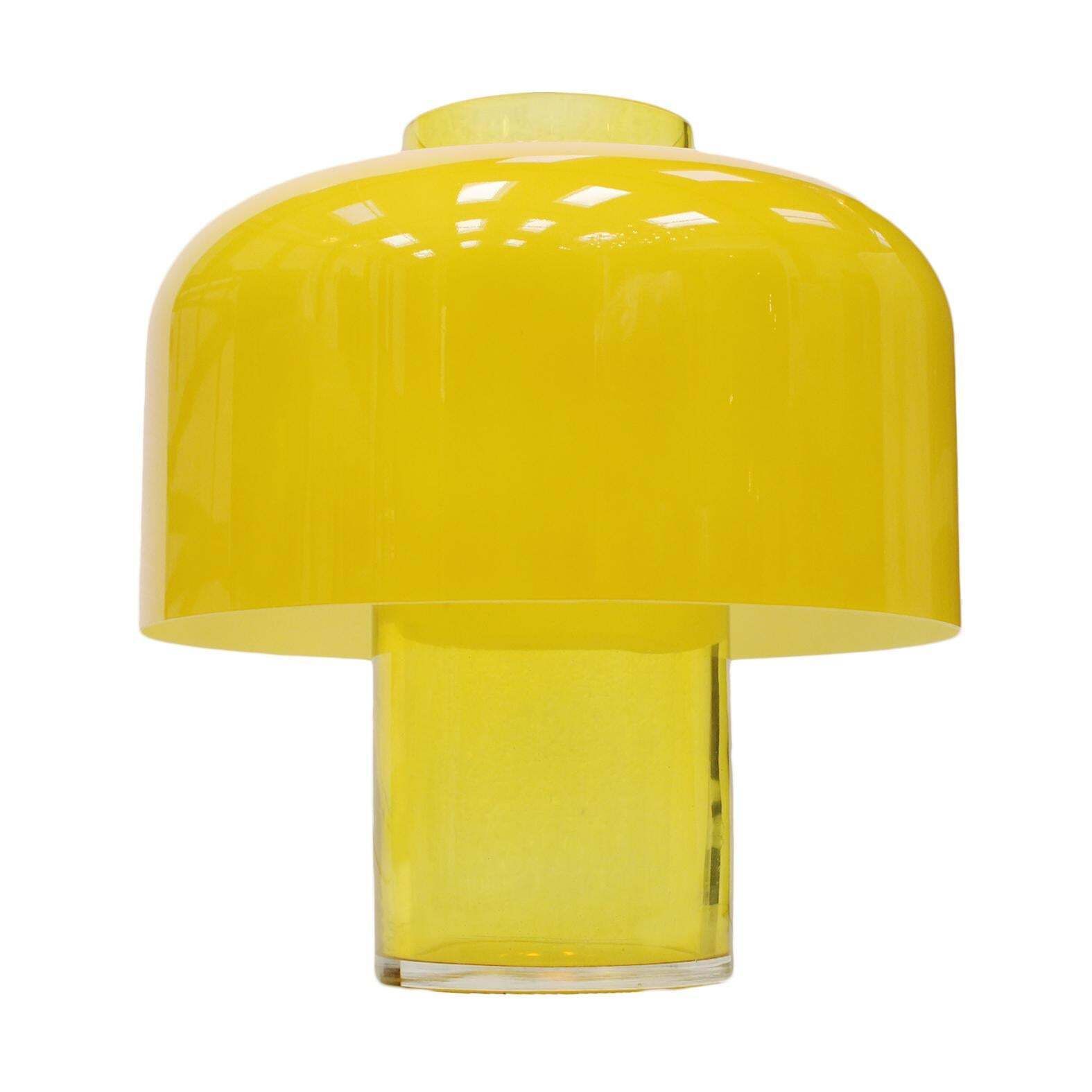 Mid Century Modern Yellow Table Lamps Designed By Carlo Nason In Murano Glass photo for sale