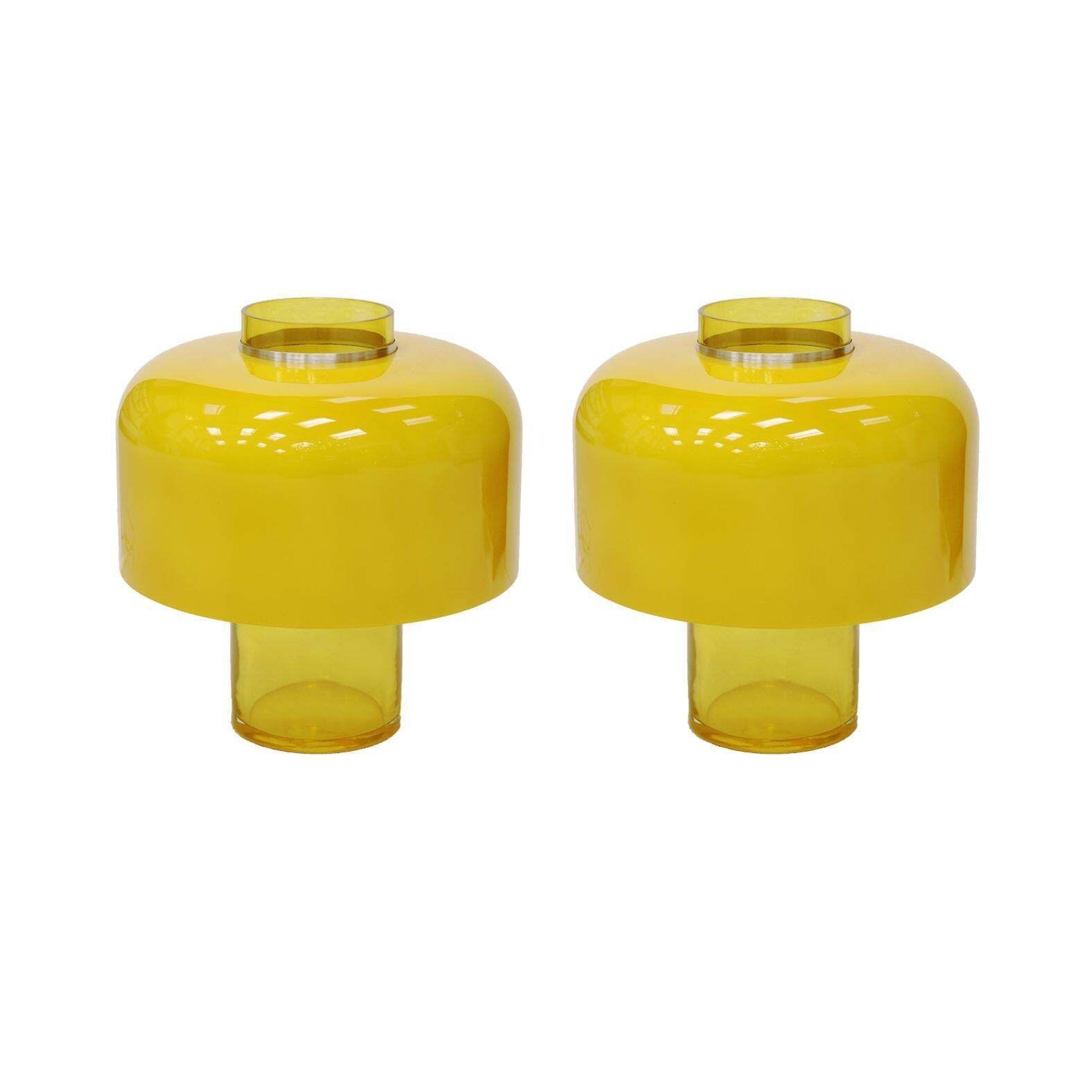 Mid Century Modern Yellow Table Lamps Designed By Carlo Nason In Murano Glass photo vinterior