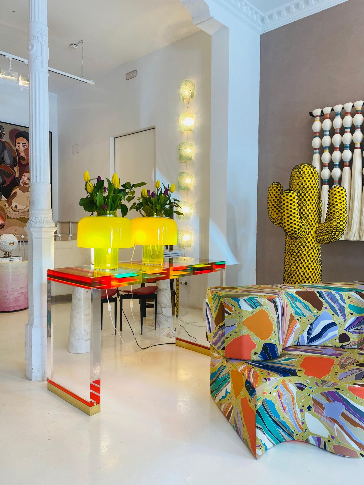 Mid Century Modern Yellow Table Lamps Designed By Carlo Nason In Murano Glass photo buy