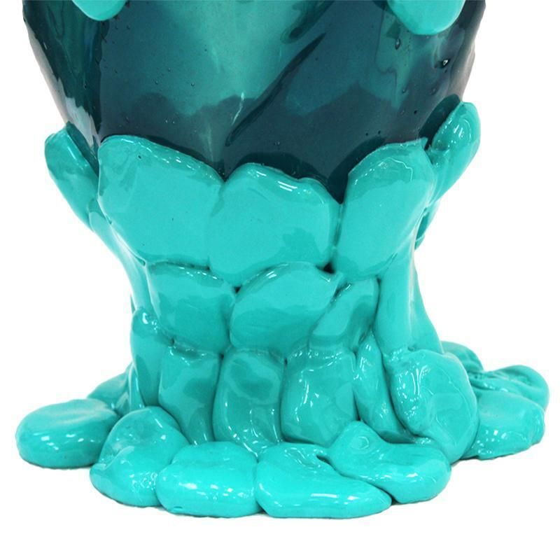 Contemporary Blue And Clear Resin Vase From The Fish Collection By Gaetano Pesce photo furniture