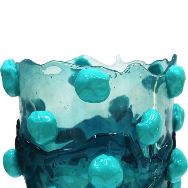Contemporary Blue And Clear Resin Vase From The Fish Collection By Gaetano Pesce photo vinterior