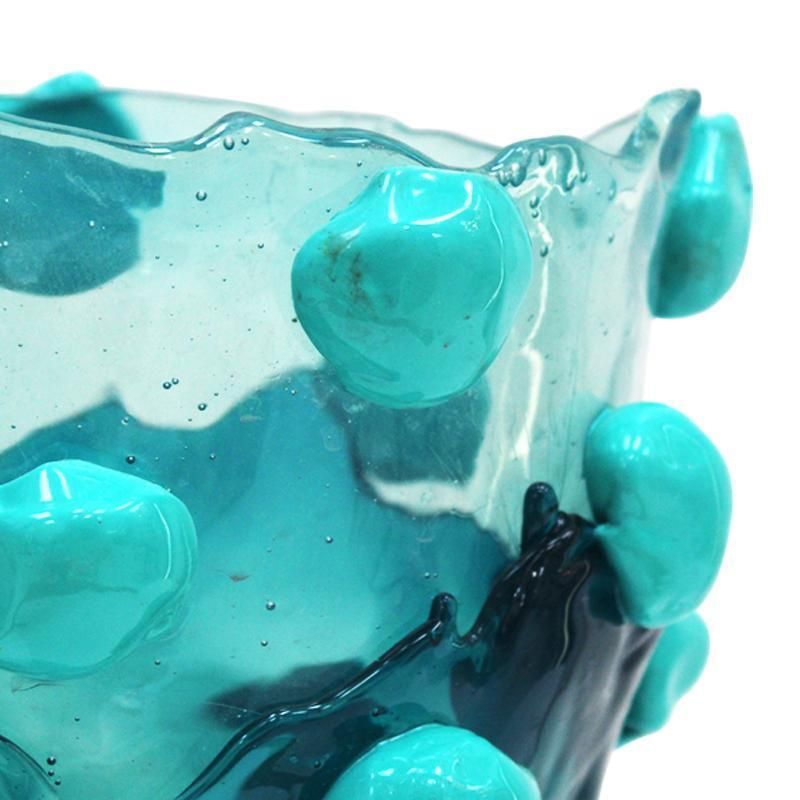 Contemporary Blue And Clear Resin Vase From The Fish Collection By Gaetano Pesce photo buy