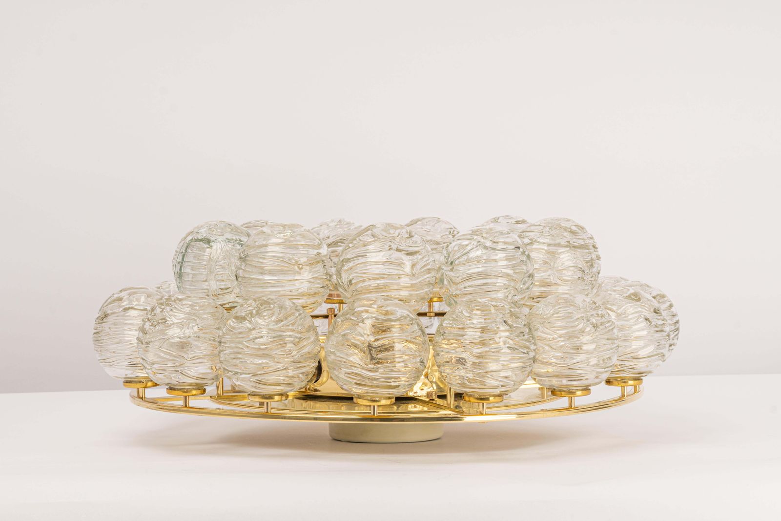 Spectacular Sputnik Flush Mount Glass Snow Balls By Doria, Germany, 1970s photo vintage