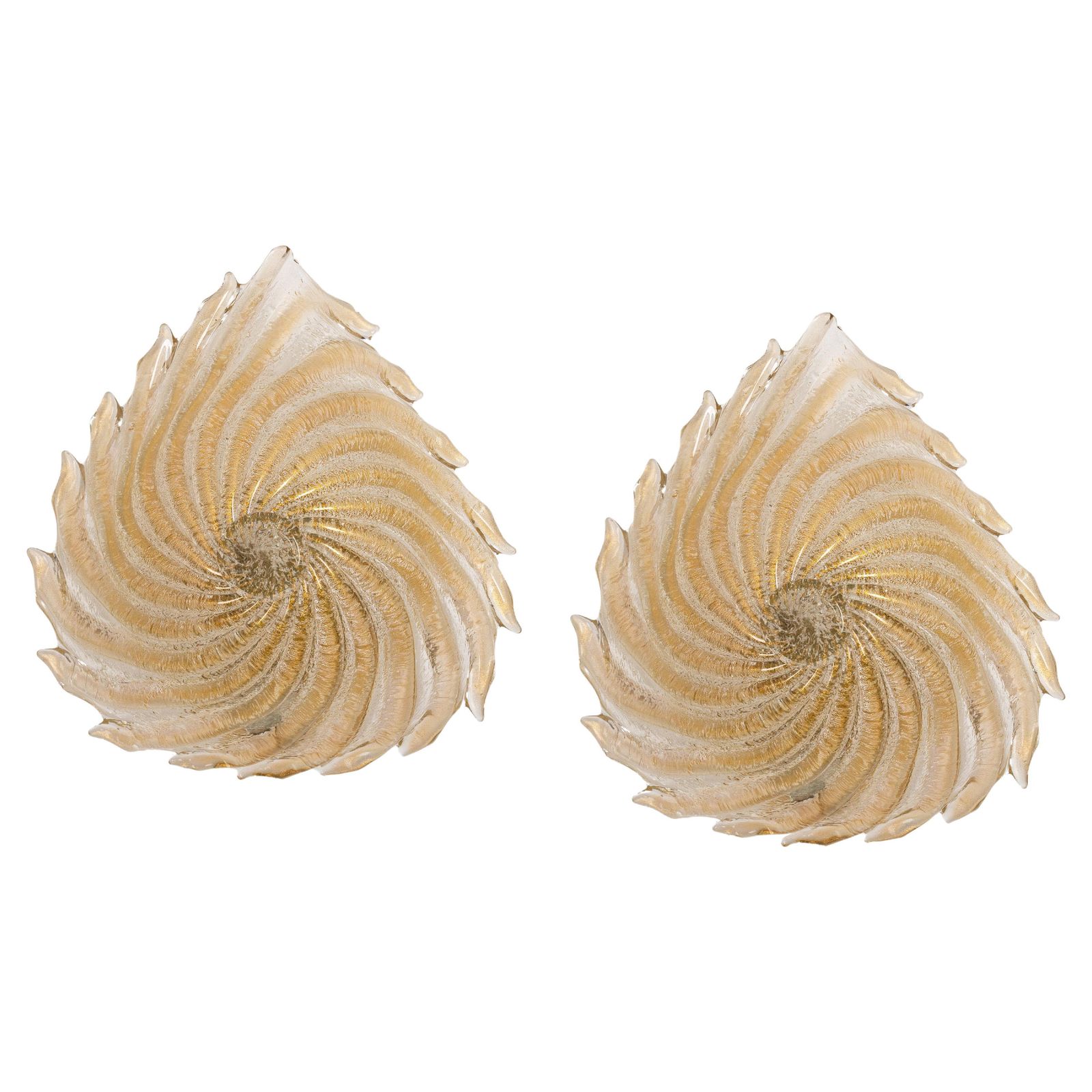 Pair Of Murano Glass Wall Sconces By Barovier & Toso, Italy, 1970s