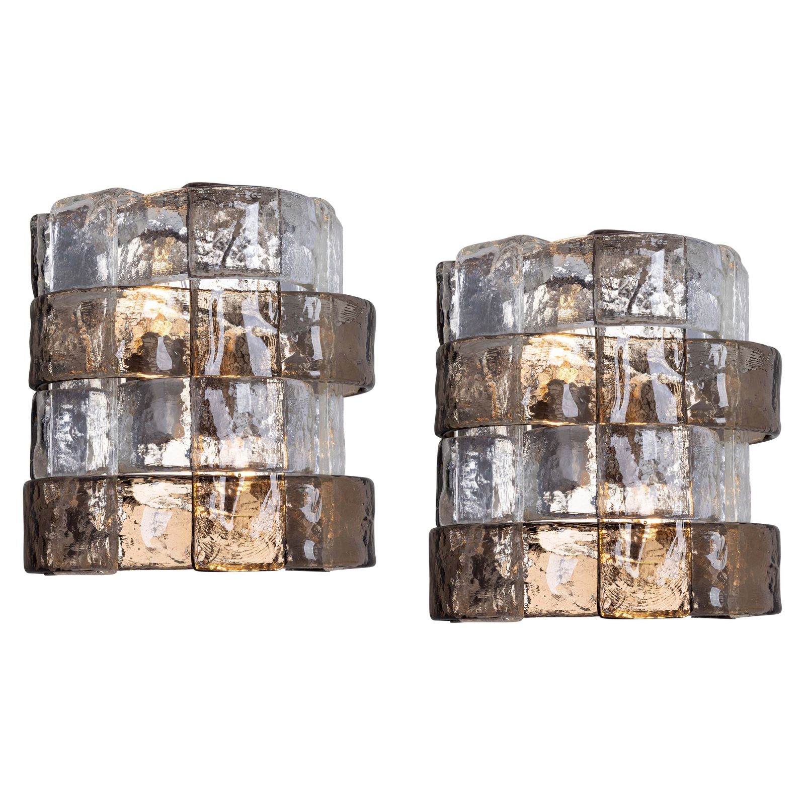 Pair Of Murano Glass Sconces Designed By Carlo Nason, Kalmar, Austria, 1970s