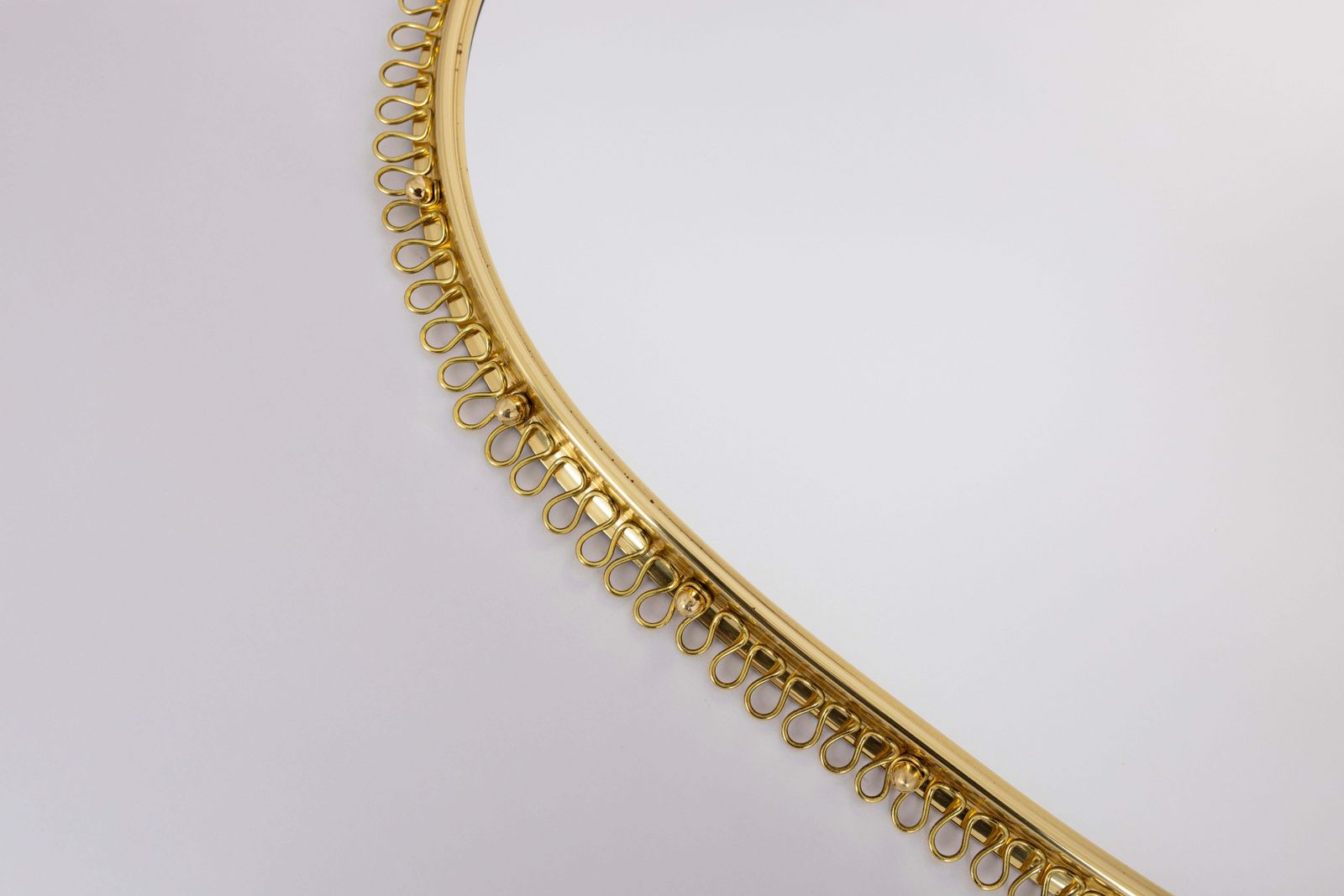 Josef Frank Mid Century Brass Loop Wall Mirror With Hook For Svenskt Tenn, 1960s photo 4250.0