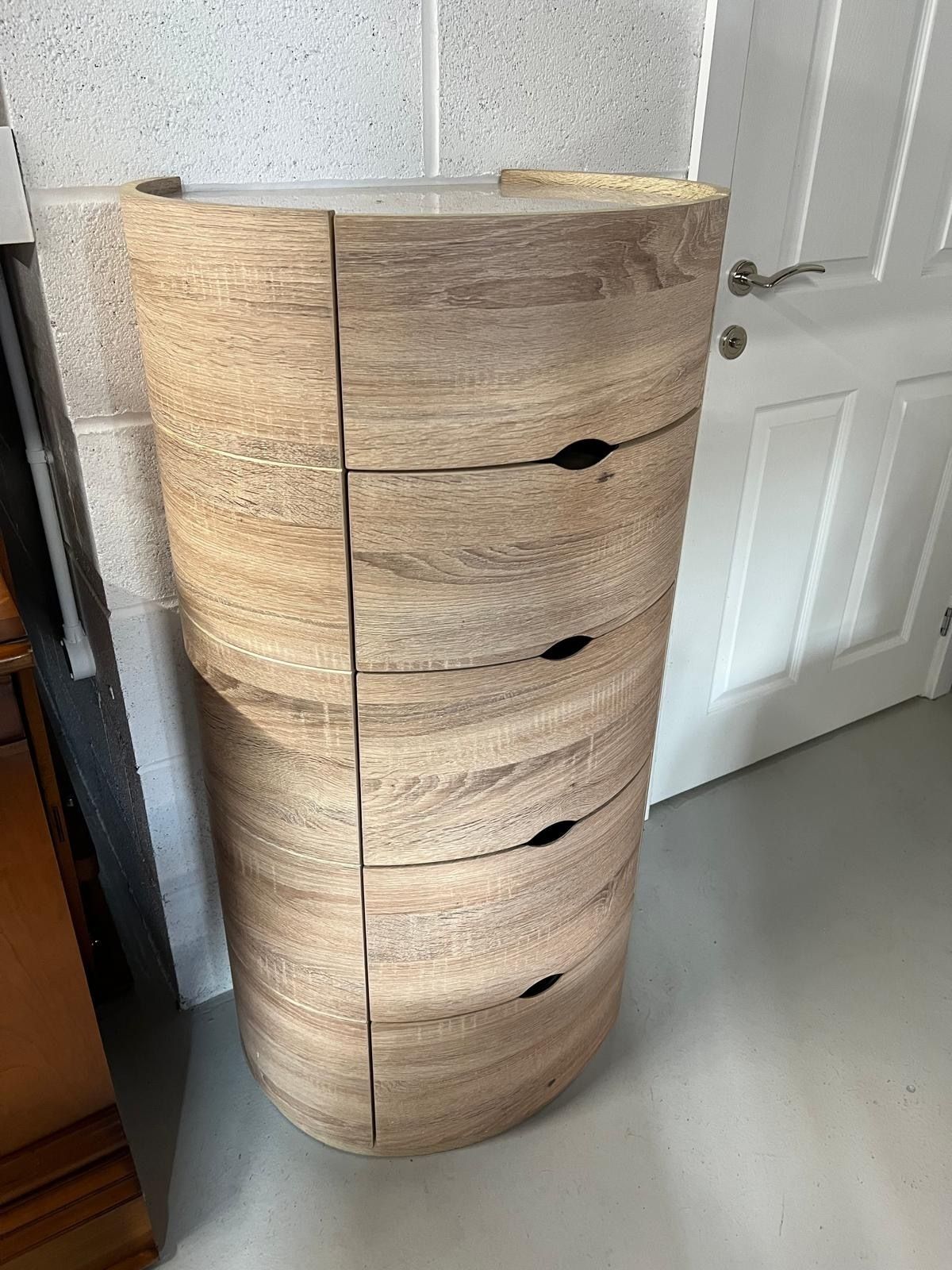 Modern Oval Bedroom Chest Of 5