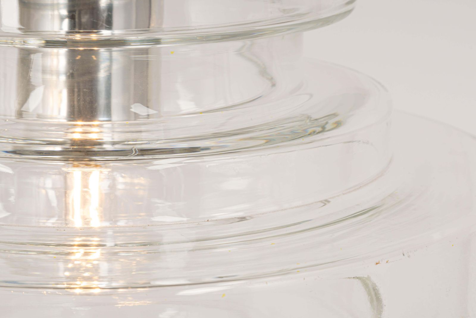 photo for sale 1 Of 2 Rare Large Limburg Clear Glass Pendant Lamps, Germany, 1970s