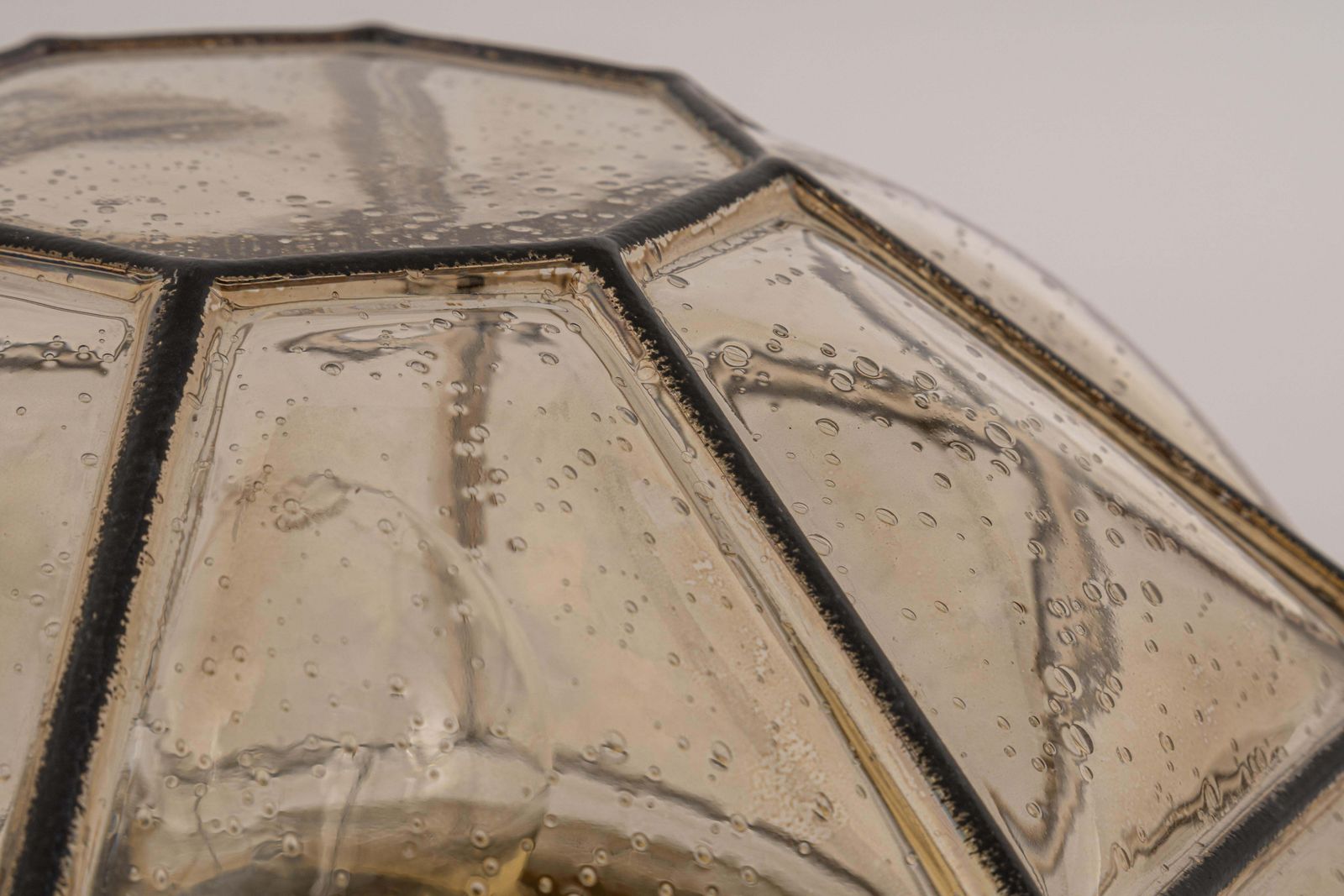 1 Of 3 Iron And Clear Glass Flushmount By Limburg, Germany, 1960s photo vinterior