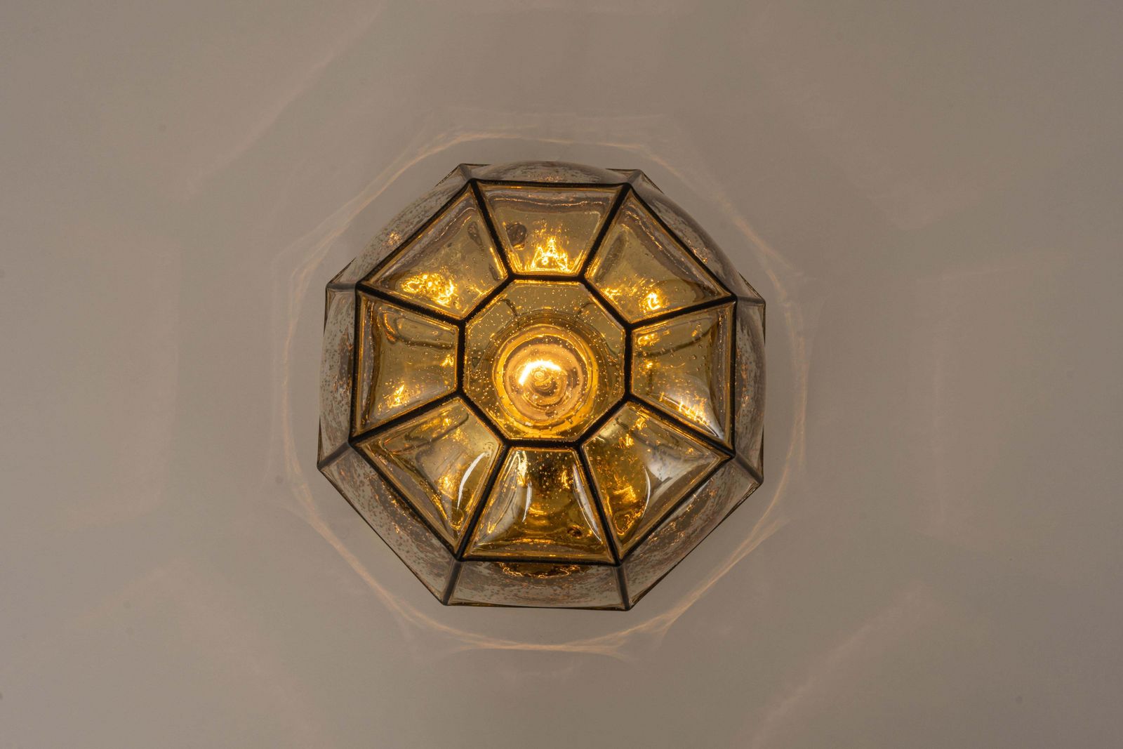 photo for sale 1 Of 3 Iron And Clear Glass Flushmount By Limburg, Germany, 1960s
