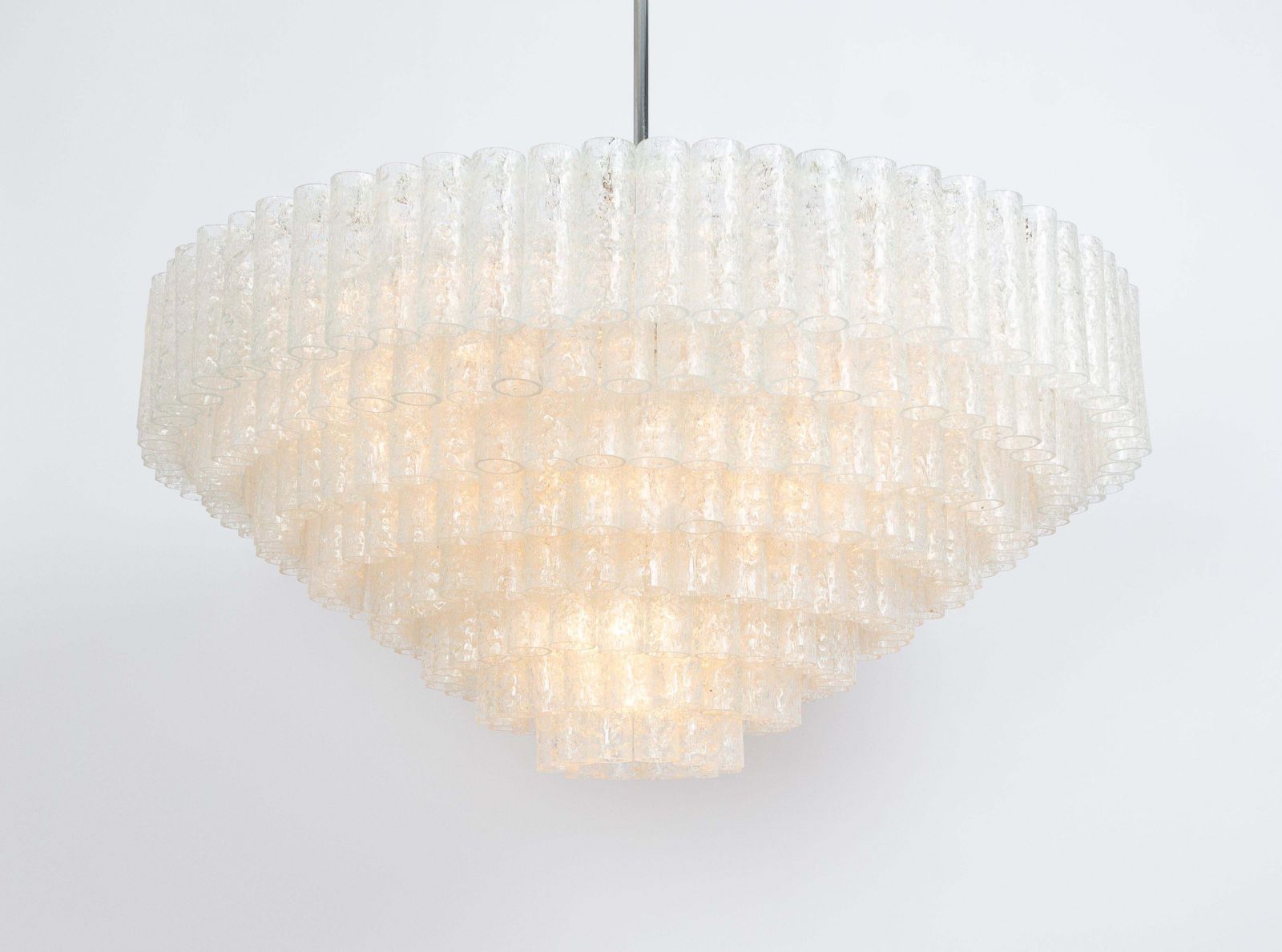 photo furniture Extra Large Doria Ice Glass Tubes Chandelier, Germany, 1960s