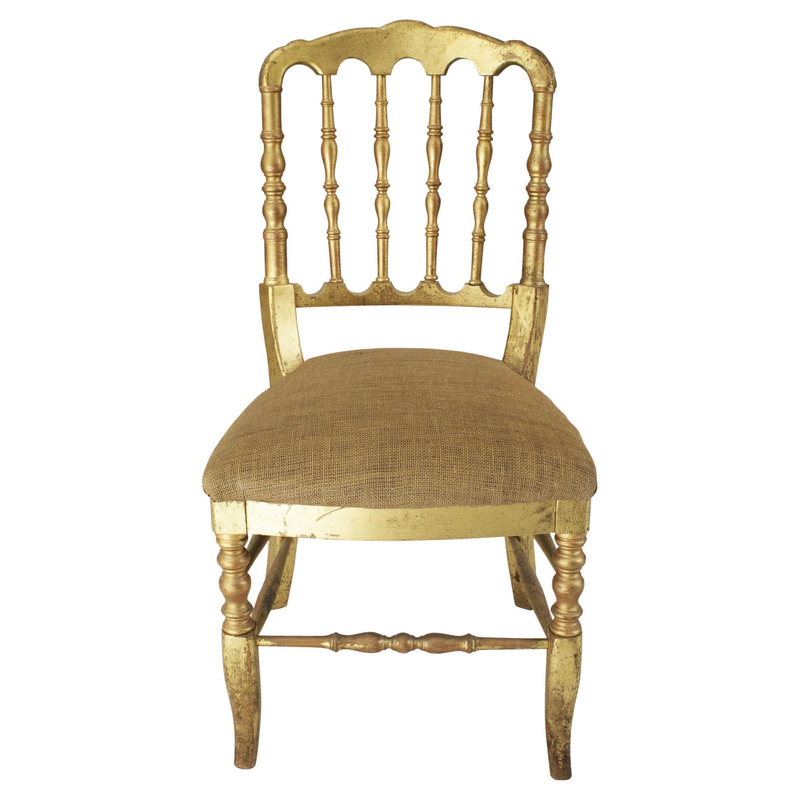 Gold Leaf Tiffany , Chiavari Style Chair, France, Circa 1960s