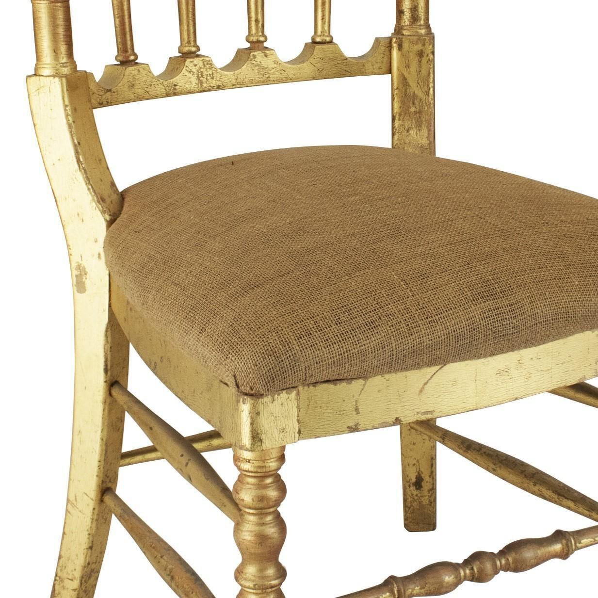Gold Leaf Tiffany , Chiavari Style Chair, France, Circa 1960s photo vintage